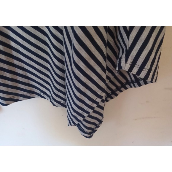 Faded Glory Maxi‎ Skirt Size M Navy Gray Striped Handkerchief Hem Beachy Boho - Picture 4 of 7